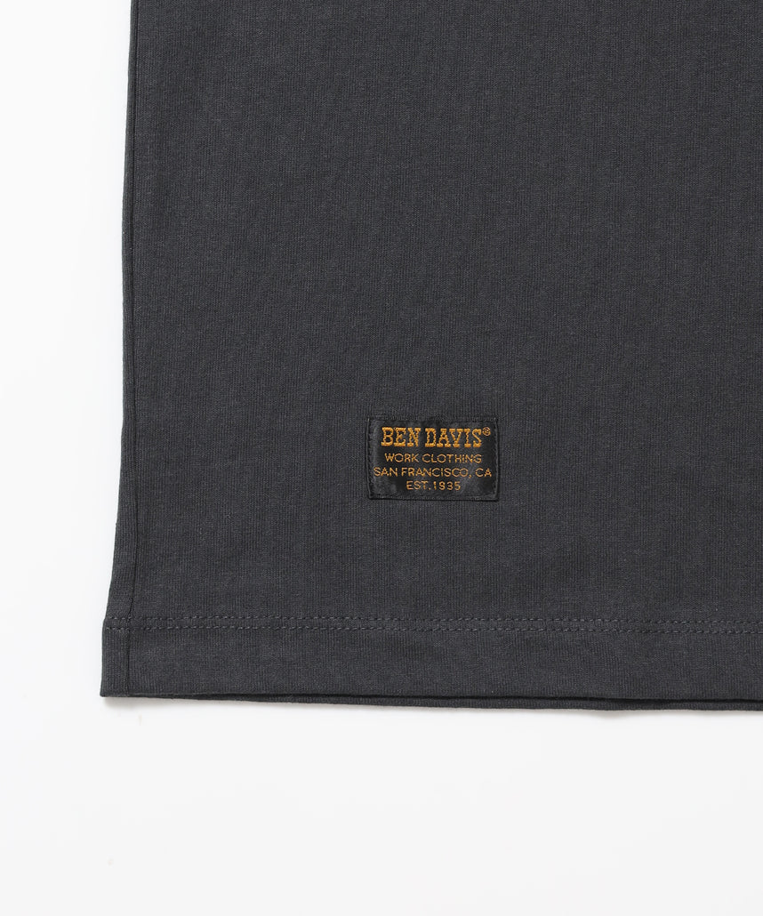 LOWRIDE EMB TEE / 半袖 クルーネック 刺繍 ワンポイント ユニセックス 定番 オールシーズン チャコール