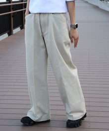 EXTRA WIDE PANTS / エクストラワイドパンツ  センタープレス カツラギ アイボリー