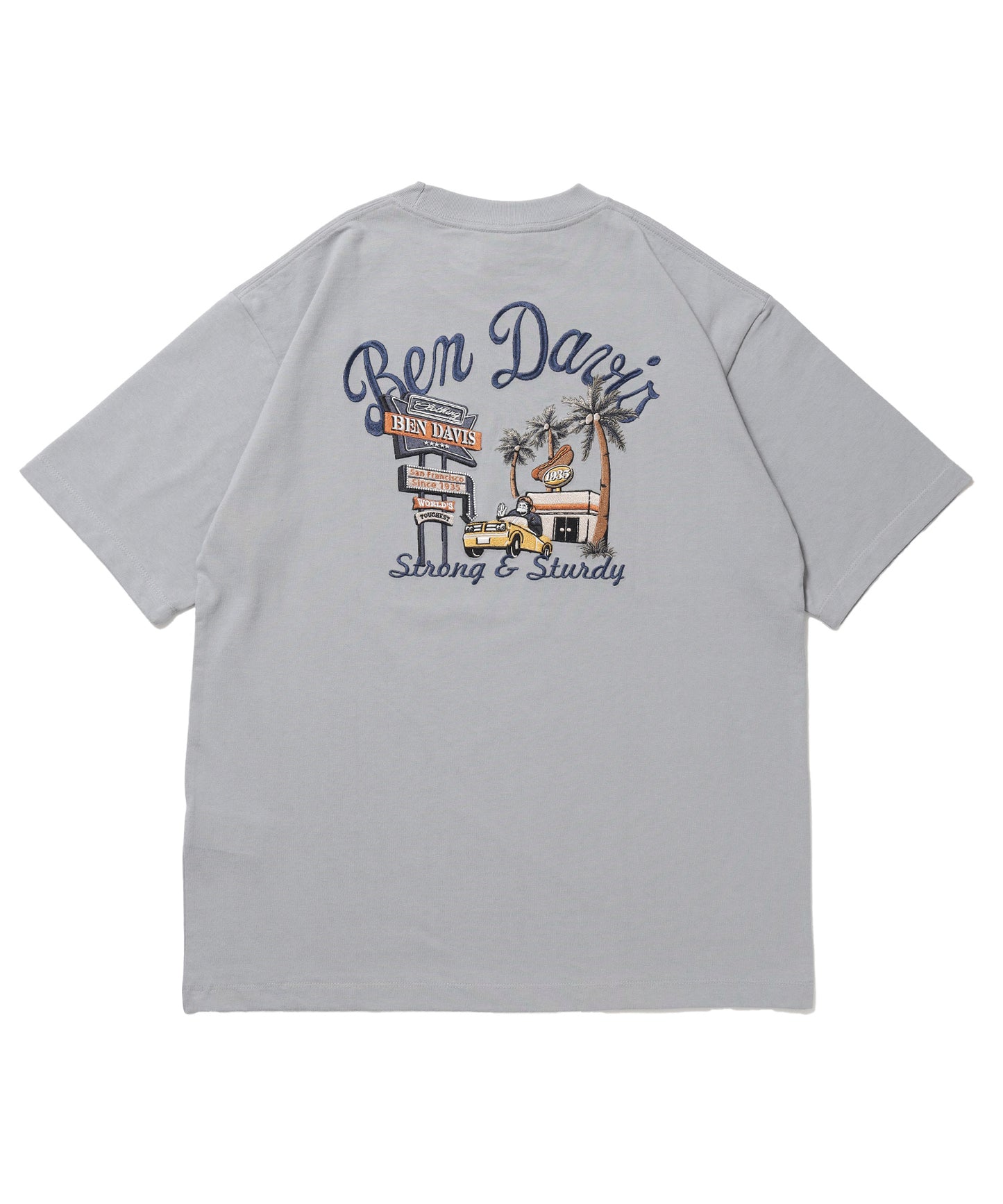 SOUVENIR EMB TEE / オーバーサイズ 半袖 クルーネック 刺繍 プリント ユニセックス ドロップショルダー ホワイト