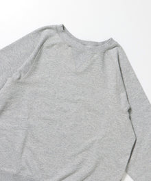 70'S FIT F-SLEEVE CREW / 加工 裏起毛 クルーネック スウェット ラグラン 短丈 裏毛 グレー