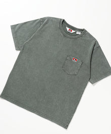 VNTG POCKET TEE / Tシャツ 半袖 クルーネック 加工 ワンポイント ユニセックス ポケット グリーン