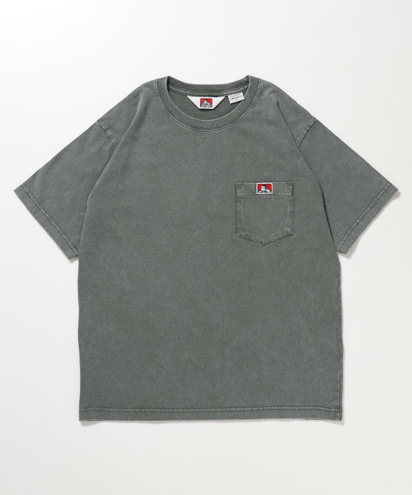 VNTG POCKET TEE / Tシャツ 半袖 クルーネック 加工 ワンポイント ユニセックス ポケット グリーン