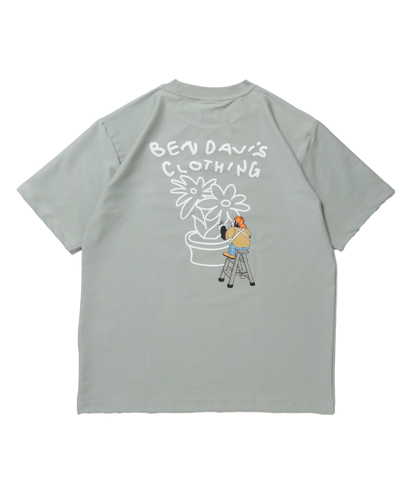 COOLER FLOWER TEE /半袖 接触冷感 オーバーサイズ クルーネック プリント ユニセックス ドロップショルダー グリーン