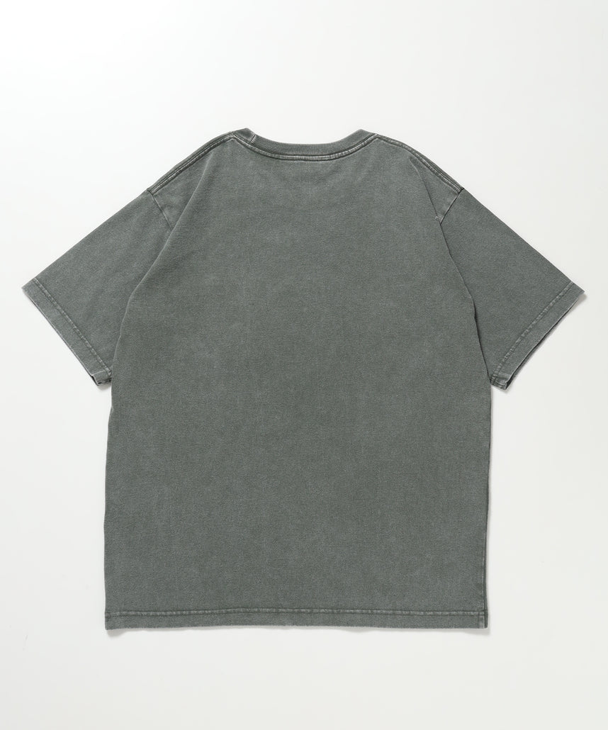 VNTG POCKET TEE / Tシャツ 半袖 クルーネック 加工 ワンポイント ユニセックス ポケット グリーン