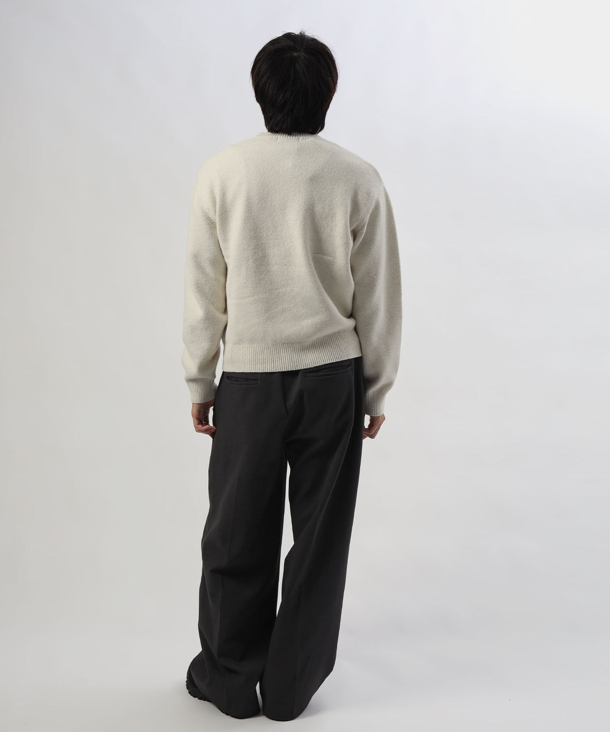 ウール混クルーネックニット / ウール混 ニット クルーネック 天竺編み ユニセックス