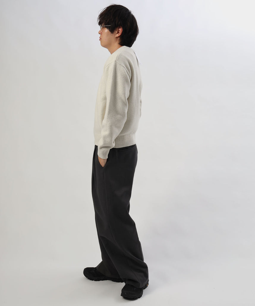 ウール混クルーネックニット / ウール混 ニット クルーネック 天竺編み ユニセックス