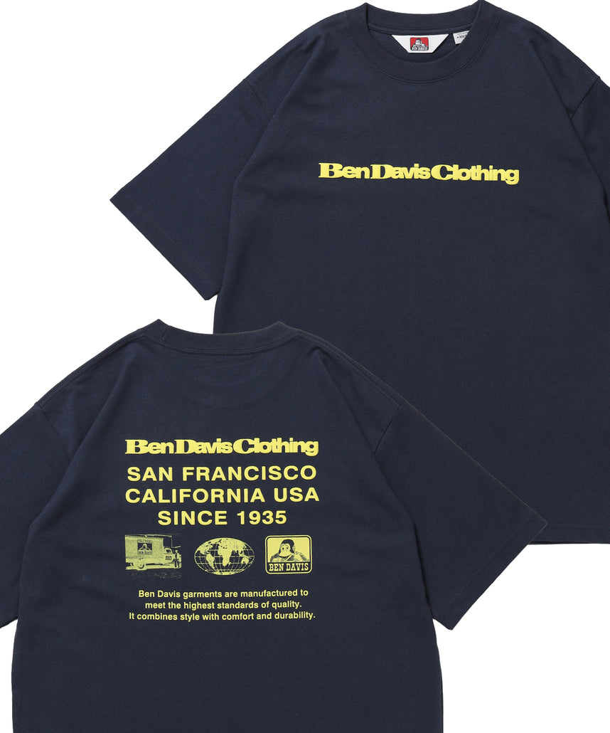 COLOR LOGO TEE / Tシャツ 半袖 クルーネック プリント ワンポイント ユニセックス オーバーサイズ ネイビー