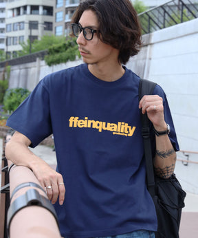 センターデカロゴプリントショート丈Tシャツ/ クルーネック 半袖 刺繍 【短丈】 ネイビー