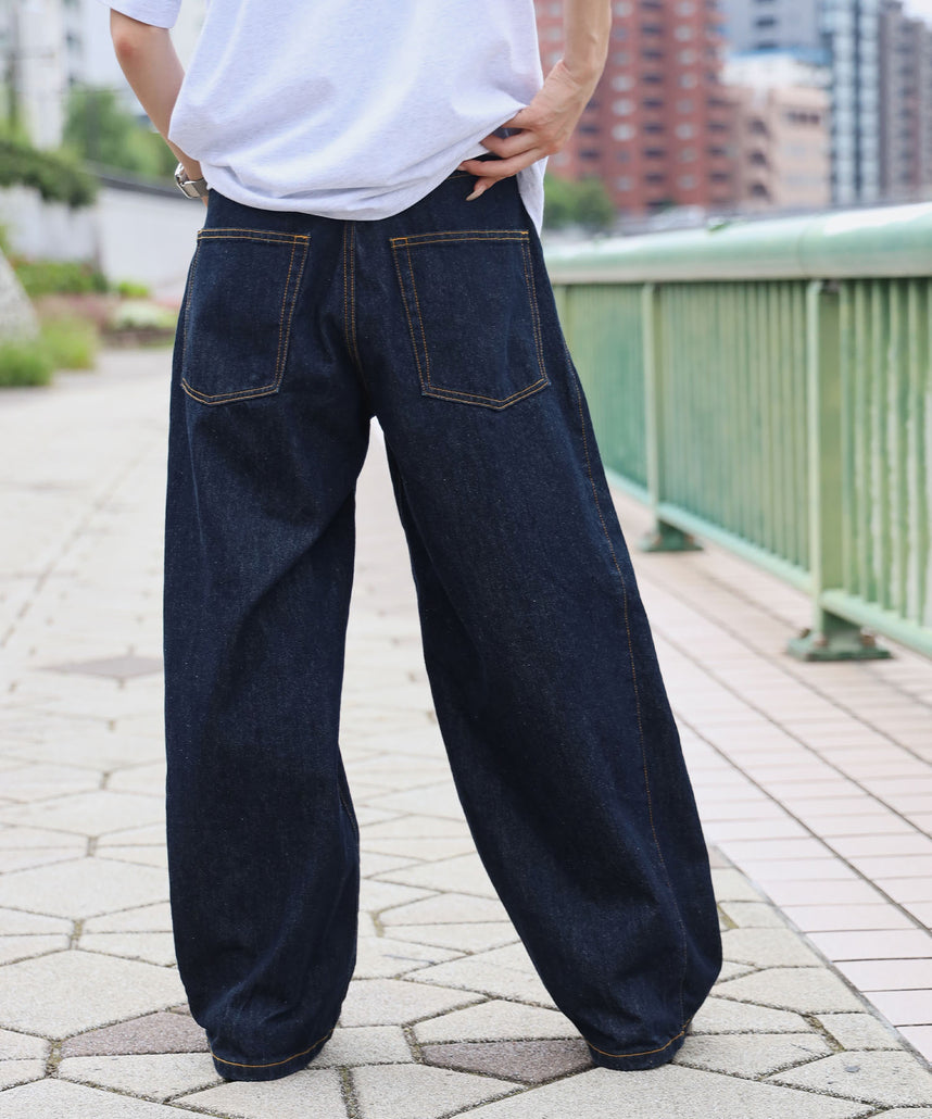 リアルヴィンテージバレルレッグデニムパンツ / デニム パンツ ボトムス ワイドシルエット デニム カーブ