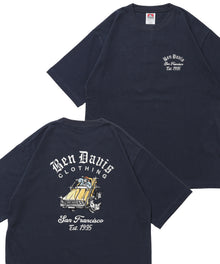 LOWRIDE EMB TEE / 半袖 クルーネック 刺繍 ワンポイント ユニセックス 定番 オールシーズン ネイビー