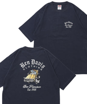 LOWRIDE EMB TEE / 半袖 クルーネック 刺繍 ワンポイント ユニセックス 定番 オールシーズン ネイビー