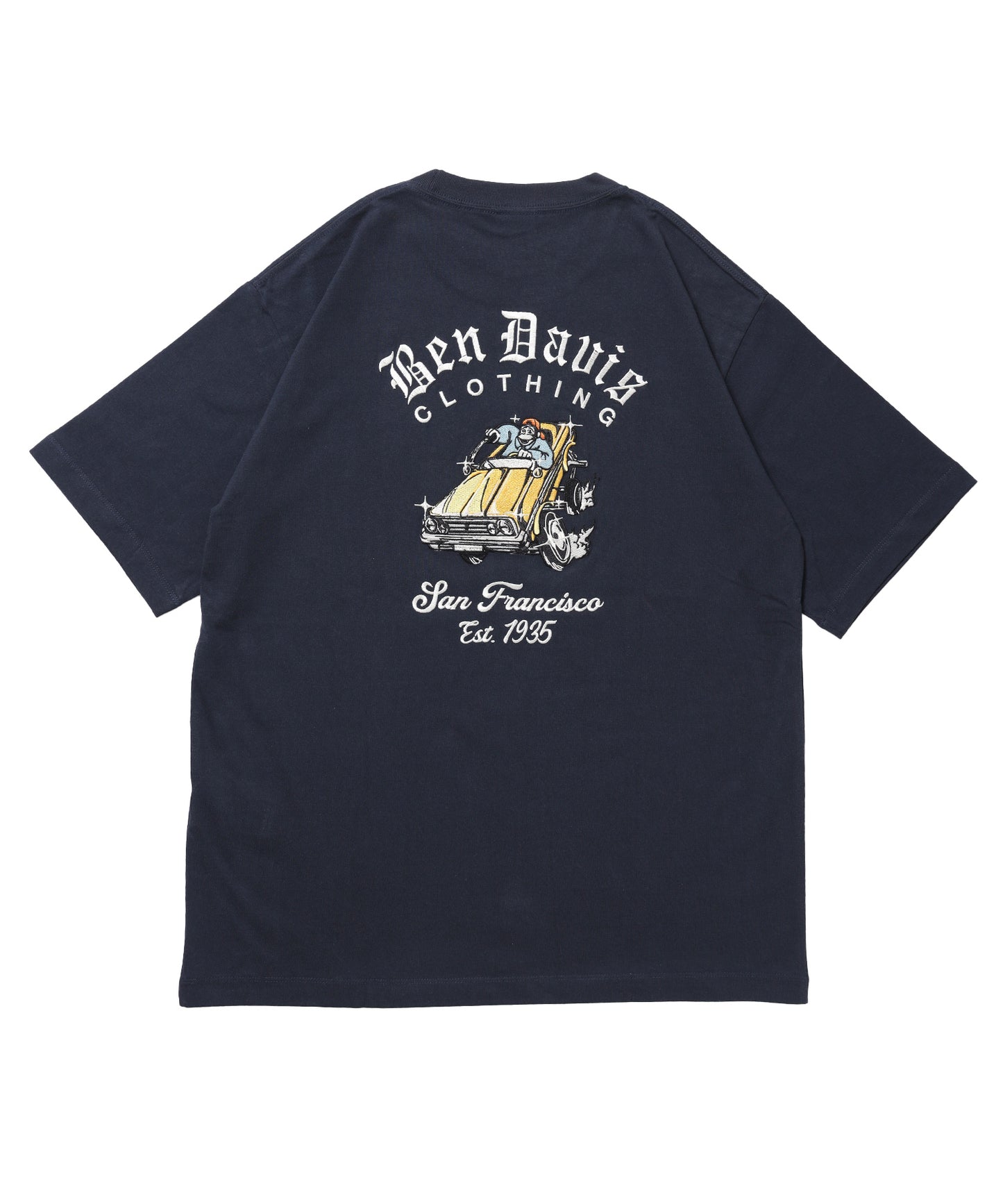 LOWRIDE EMB TEE / 半袖 クルーネック 刺繍 ワンポイント ユニセックス 定番 オールシーズン ネイビー