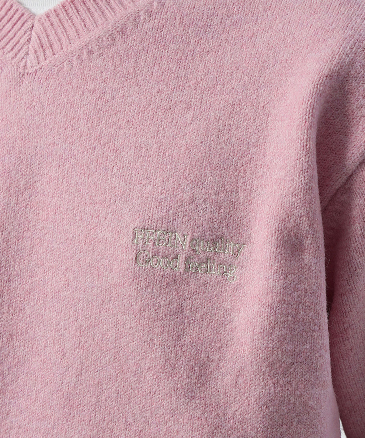 ウール混Vネックニット / ウール混 刺繍 ニット Vネック ユニセックス
