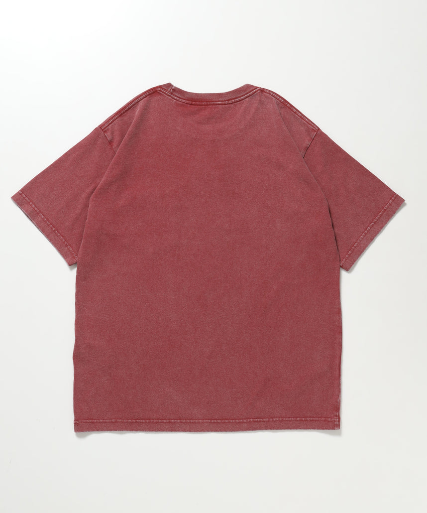 VNTG POCKET TEE / Tシャツ 半袖 クルーネック 加工 ワンポイント ユニセックス ポケット レッド