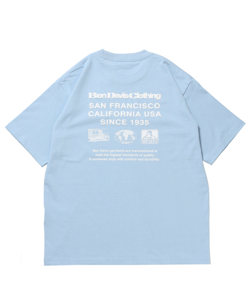 COLOR LOGO TEE / Tシャツ 半袖 クルーネック プリント ワンポイント ユニセックス オーバーサイズ サックスブルー