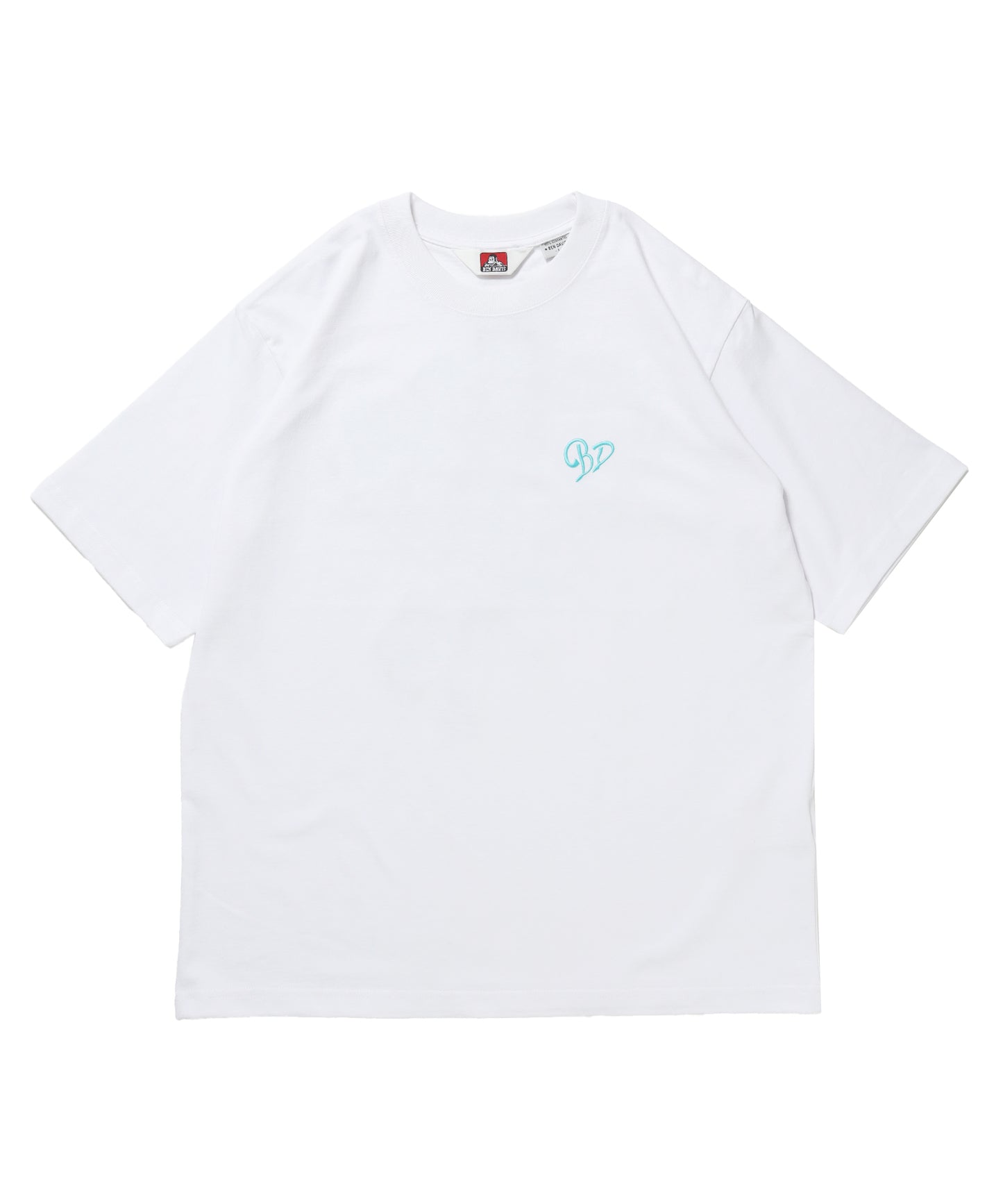 SCRIPT HEART TEE / Tシャツ 半袖 クルーネック 刺繍 ワンポイント ユニセックス オーバーサイズ ホワイト