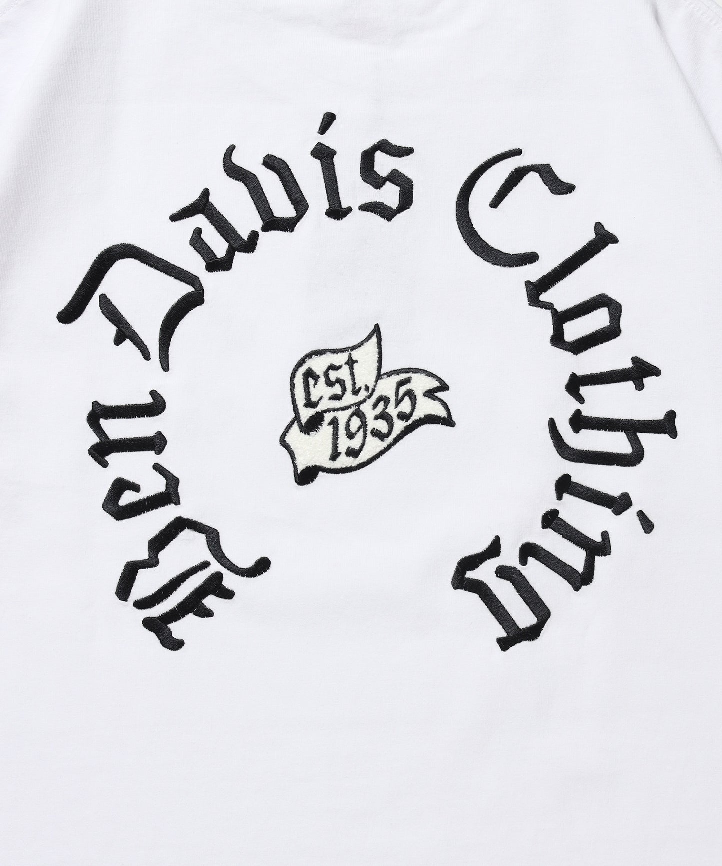OLD ENGLISH EMB TEE / Tシャツ 半袖 クルーネック 刺繍 ワンポイント ユニセックス オーバーサイズ ホワイト