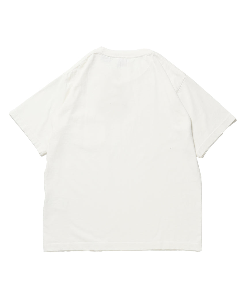 VNTG POCKET TEE / Tシャツ 半袖 クルーネック 加工 ワンポイント ユニセックス ポケット オフホワイト