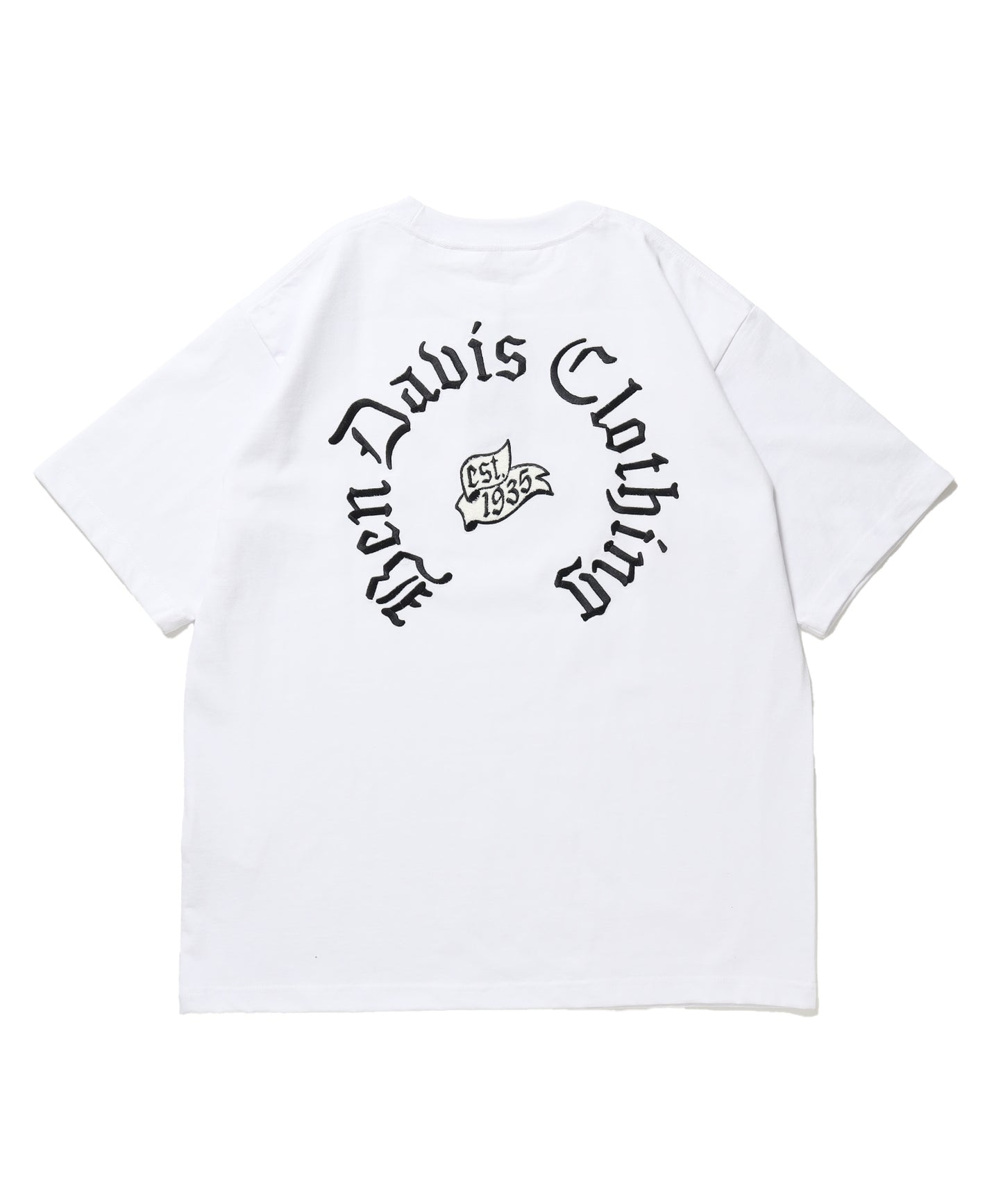 OLD ENGLISH EMB TEE / Tシャツ 半袖 クルーネック 刺繍 ワンポイント ユニセックス オーバーサイズ ホワイト