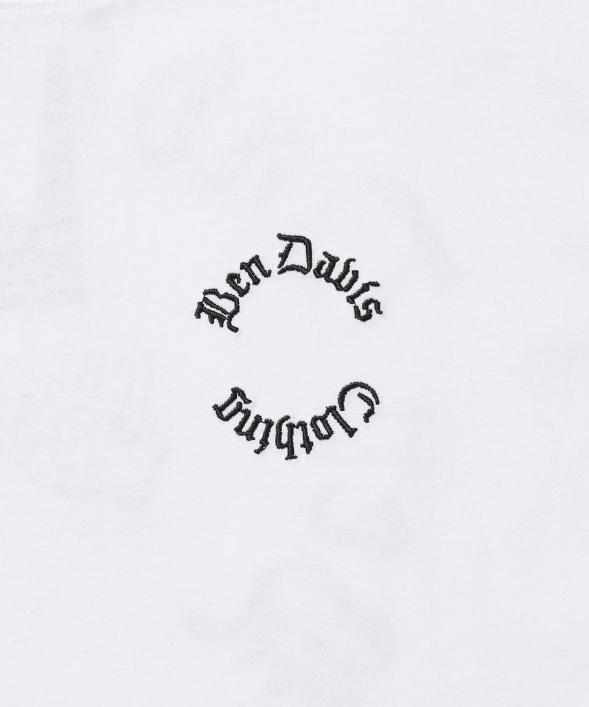 OLD ENGLISH EMB TEE / Tシャツ 半袖 クルーネック 刺繍 ワンポイント ユニセックス オーバーサイズ ホワイト