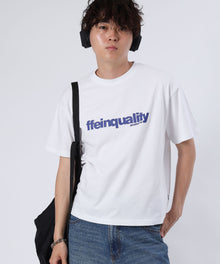 センターデカロゴプリントショート丈Tシャツ/ クルーネック 半袖 刺繍 【短丈】 ホワイト