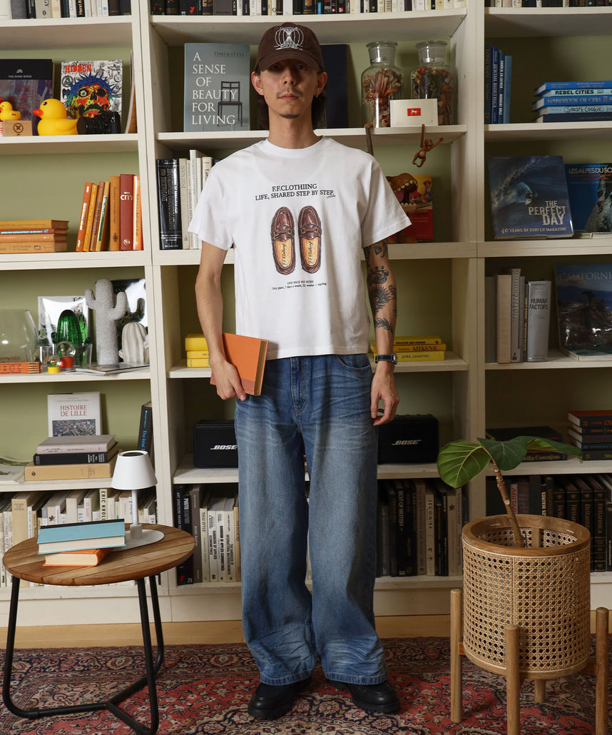 FFEIN(フェイン)】シューズグラフィックショート丈Tシャツ / Tシャツ