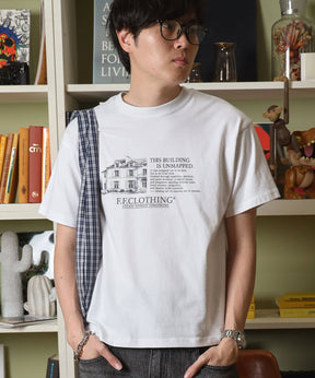 メッセージロゴショート丈Tシャツ / Tシャツ クルーネック 半袖 刺繍 花柄 【短丈】 ホワイト