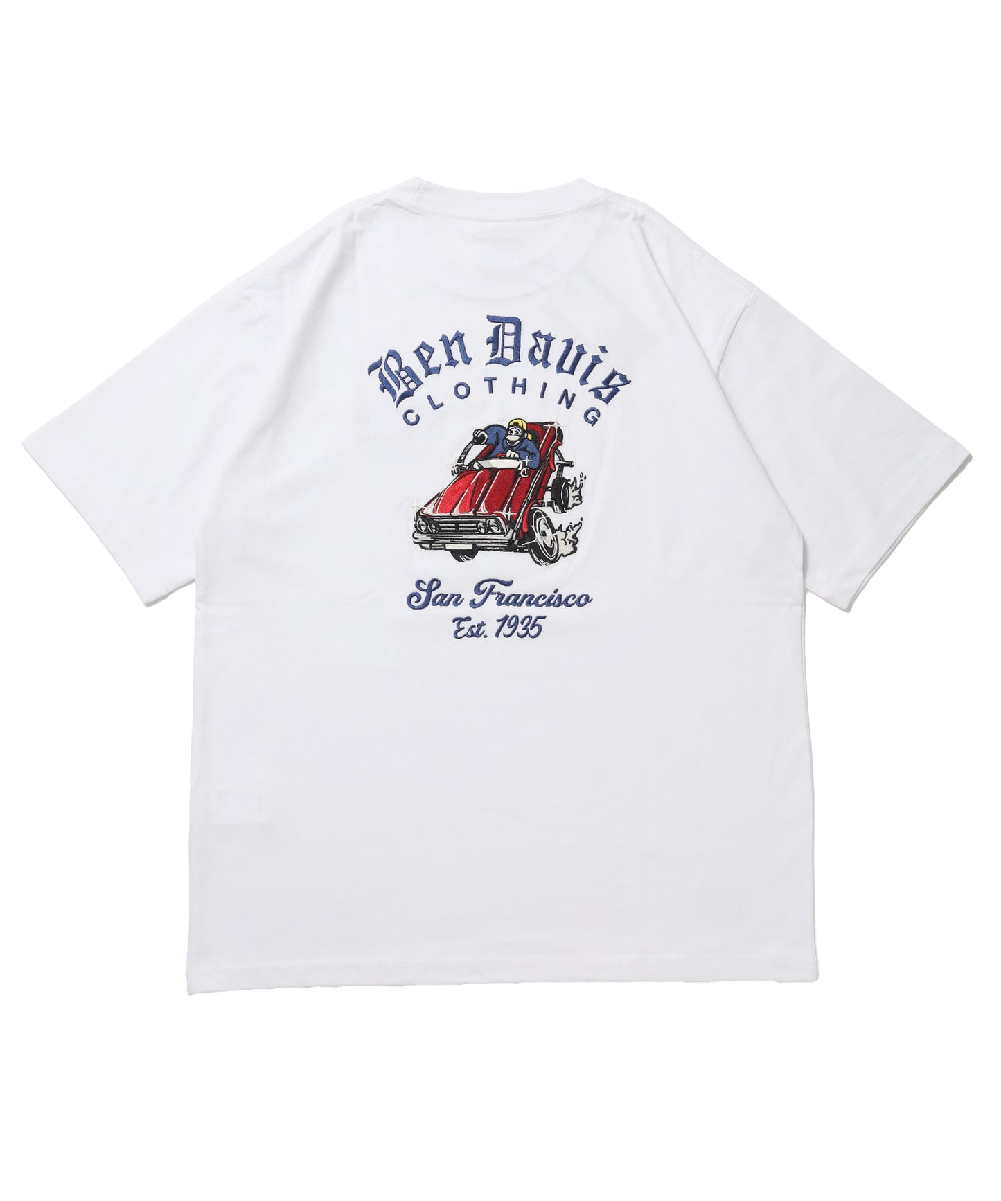 LOWRIDE EMB TEE / 半袖 クルーネック 刺繍 ワンポイント ユニセックス 定番 オールシーズン ホワイト