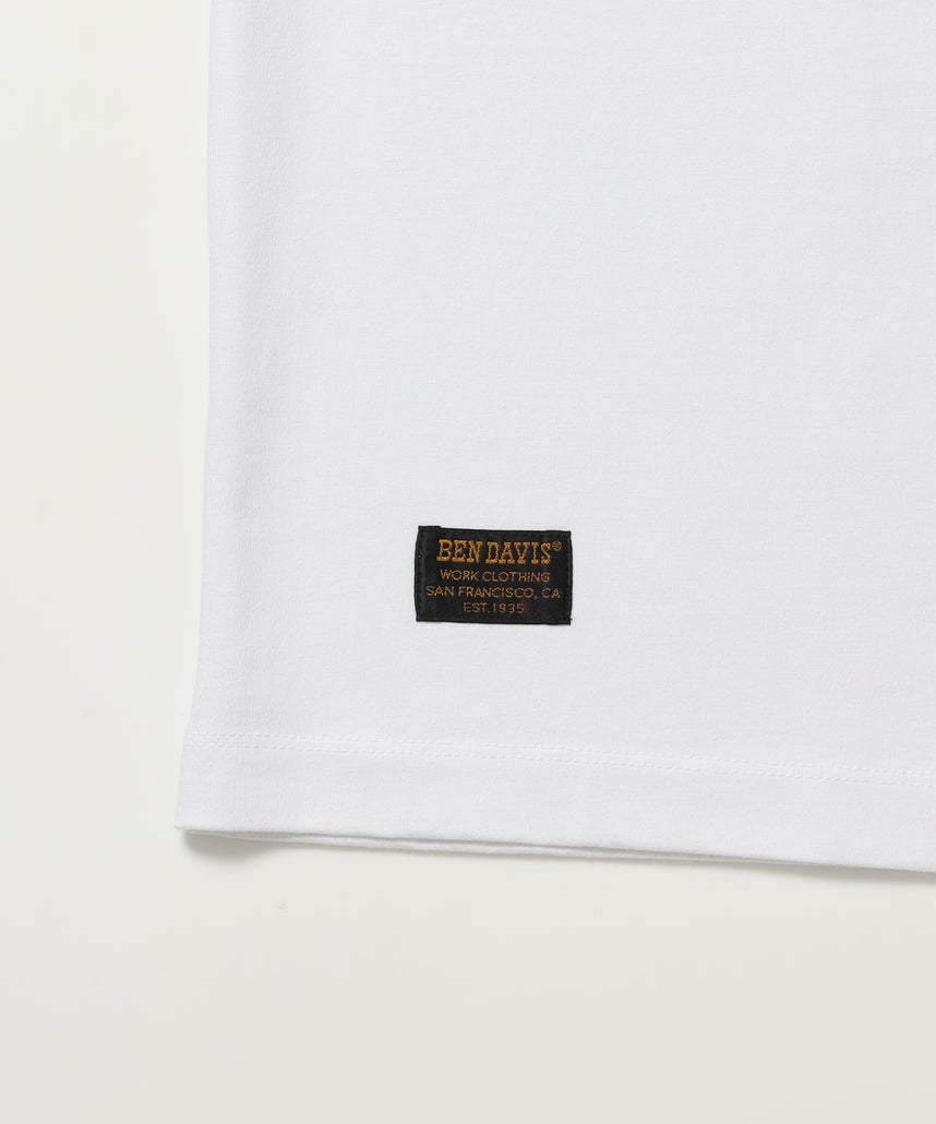 SOUVENIR EMB TEE / オーバーサイズ 半袖 クルーネック 刺繍 プリント ユニセックス ドロップショルダー ホワイト