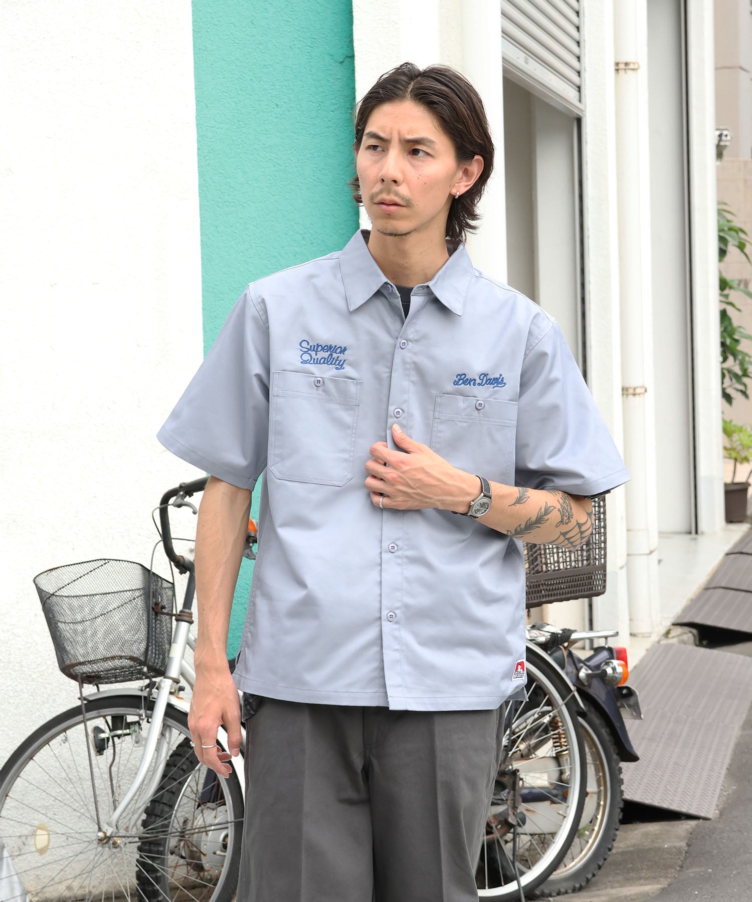 BEN DAVIS（ベンデイビス）】RACER S/S WORK SHIRT / 半袖 シャツ