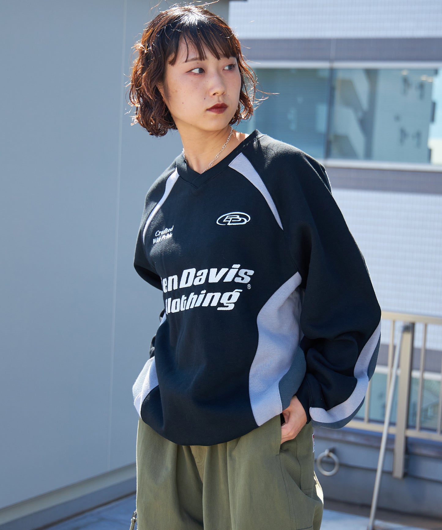 RUNNERS SWEATSHIRT / ドローコード シティガール シティボーイ ブロークコア ゲームシャツ 裏起毛 ブラック