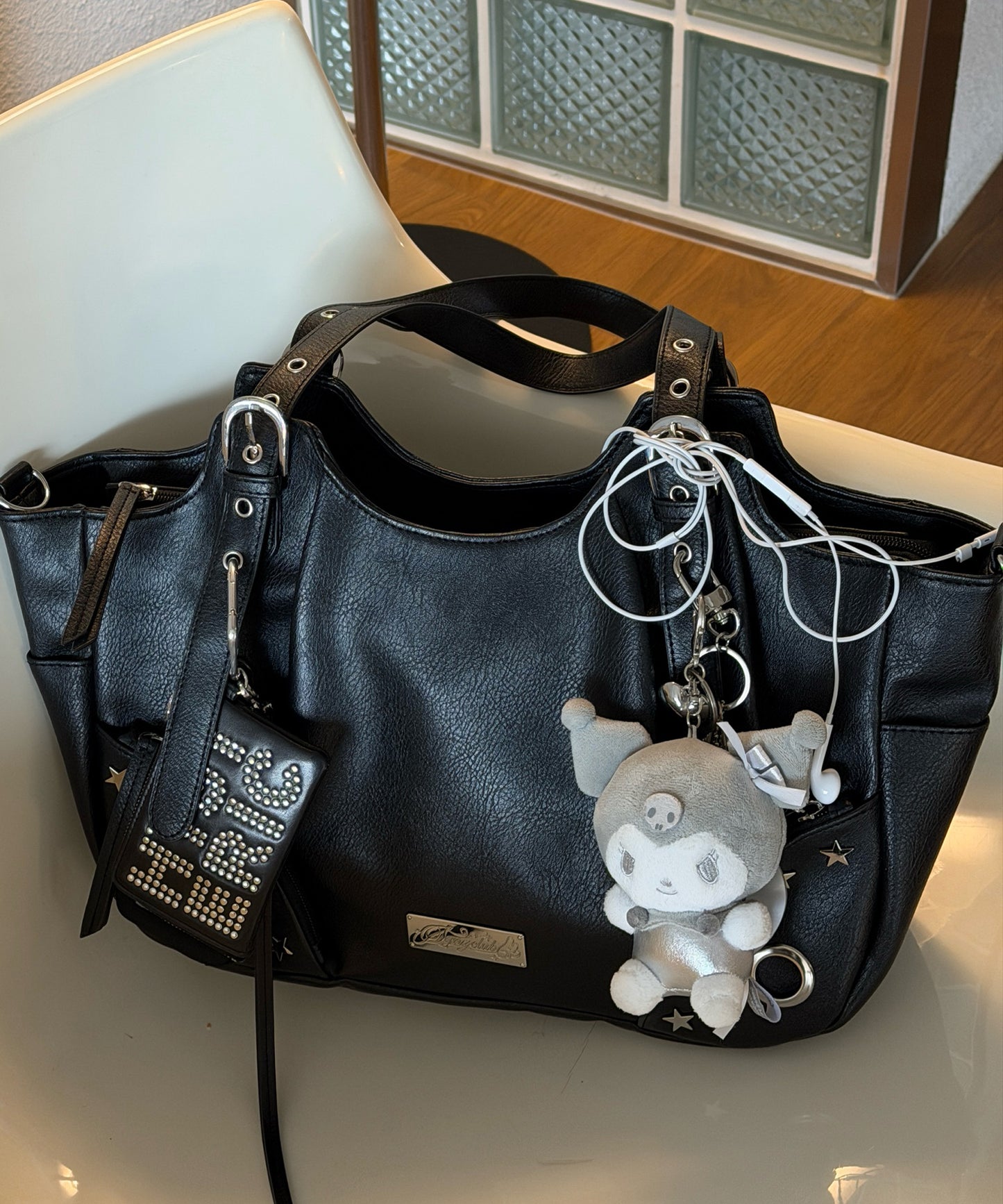 ※WEB限定 / スタースタッズ＆ハトメハンドバッグ / sqnz star eyelet bag ブラック