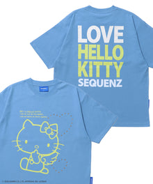 HK LOVE SEQUENZ TEE / ハローキティ キティちゃん 半袖 クルーネック プリント ワンポイント ラインストーン ブルーグレー