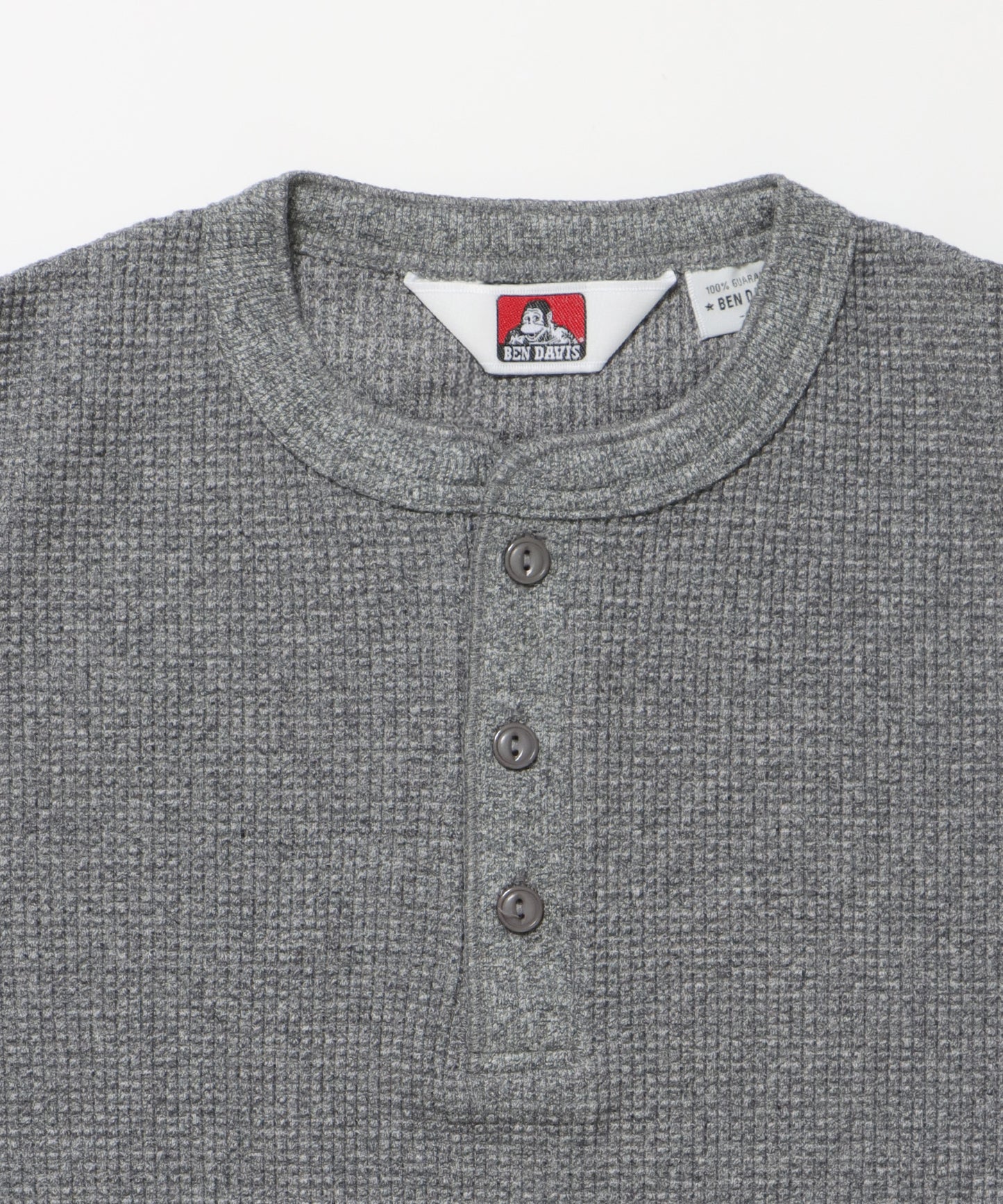 WAFFLE L/S HENLEY / ヘンリー ワッフル オーバーサイズ 長袖 レイヤード グレー