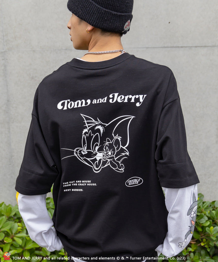 SEQUENZシークエンズ】TOM and JERRY STAFF FAKE LAYERD L/S TEE