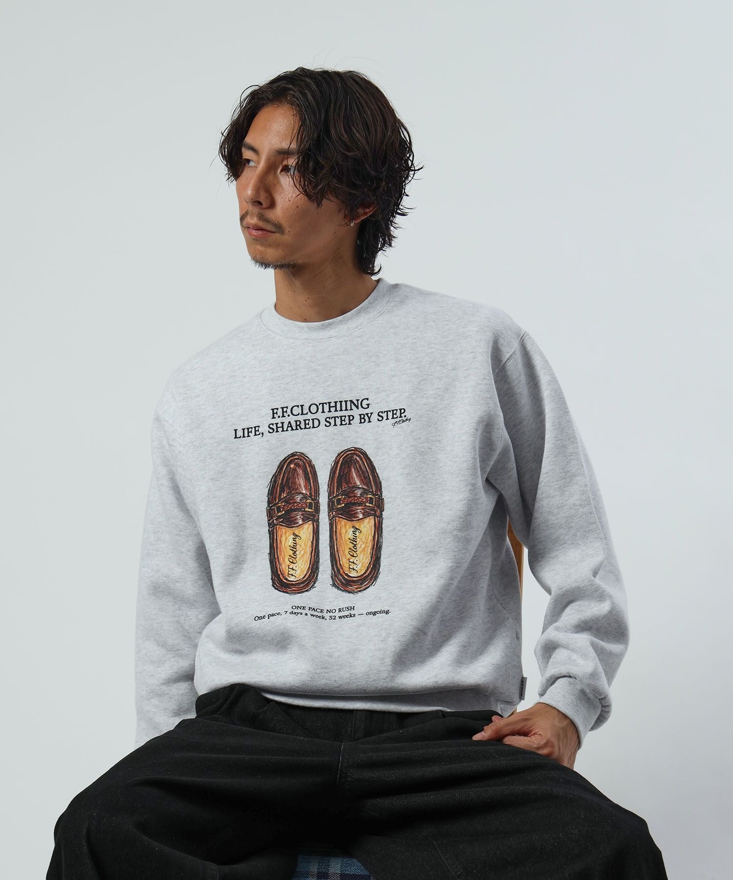 モデル：H178 Size:L　アッシュグレー　ローファー柄
