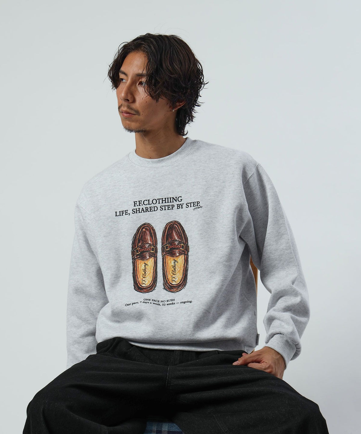 モデル：H178 Size:L　アッシュグレー　ローファー柄