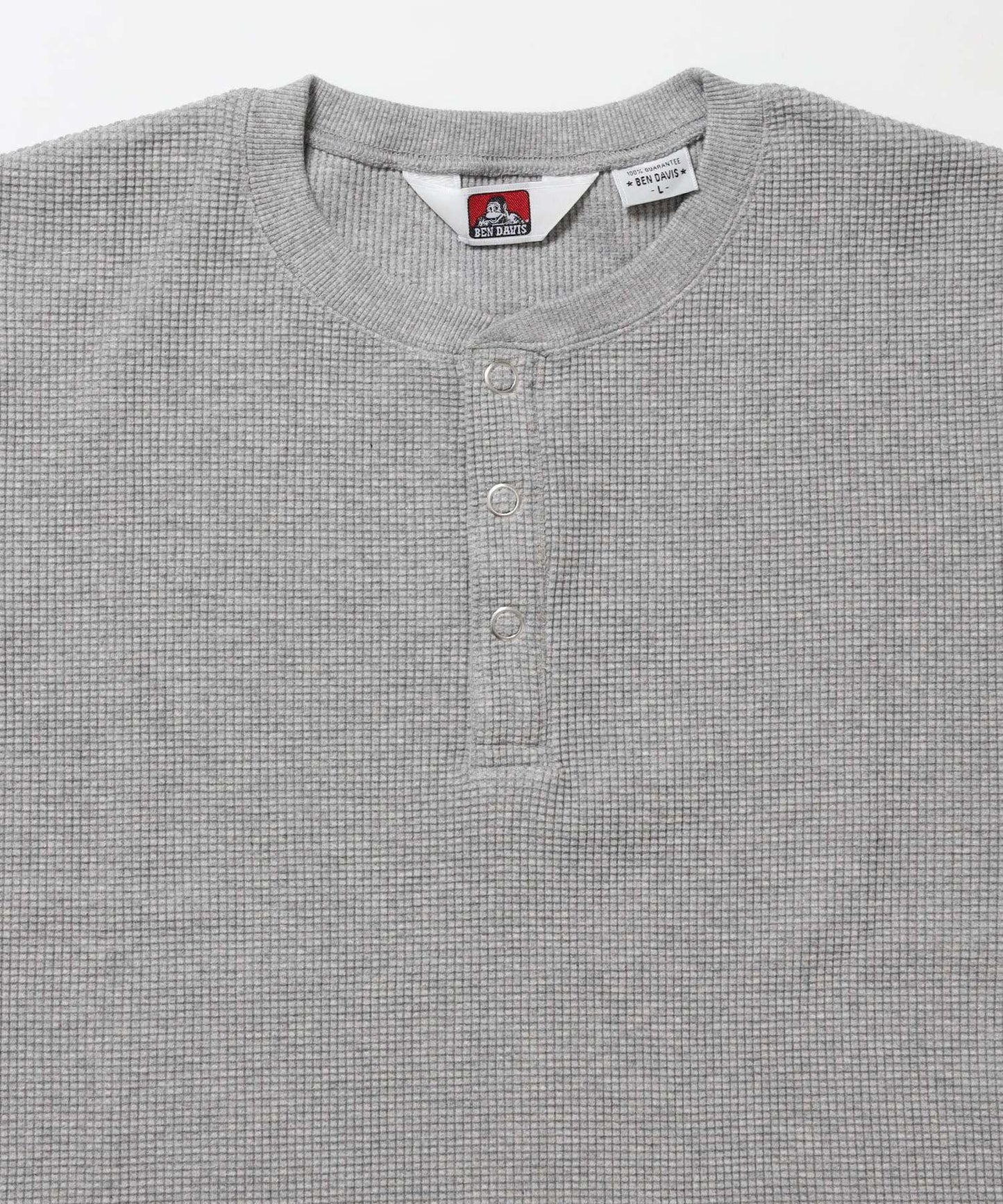 WAFFLE S/S HENLEY / クルーネック ワッフル オーバーサイズ 半袖 レイヤード ライトグレー