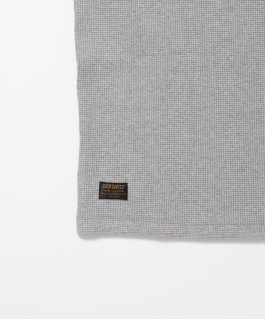 WAFFLE S/S CREW / クルーネック ワッフル オーバーサイズ 半袖 レイヤード ライトグレー