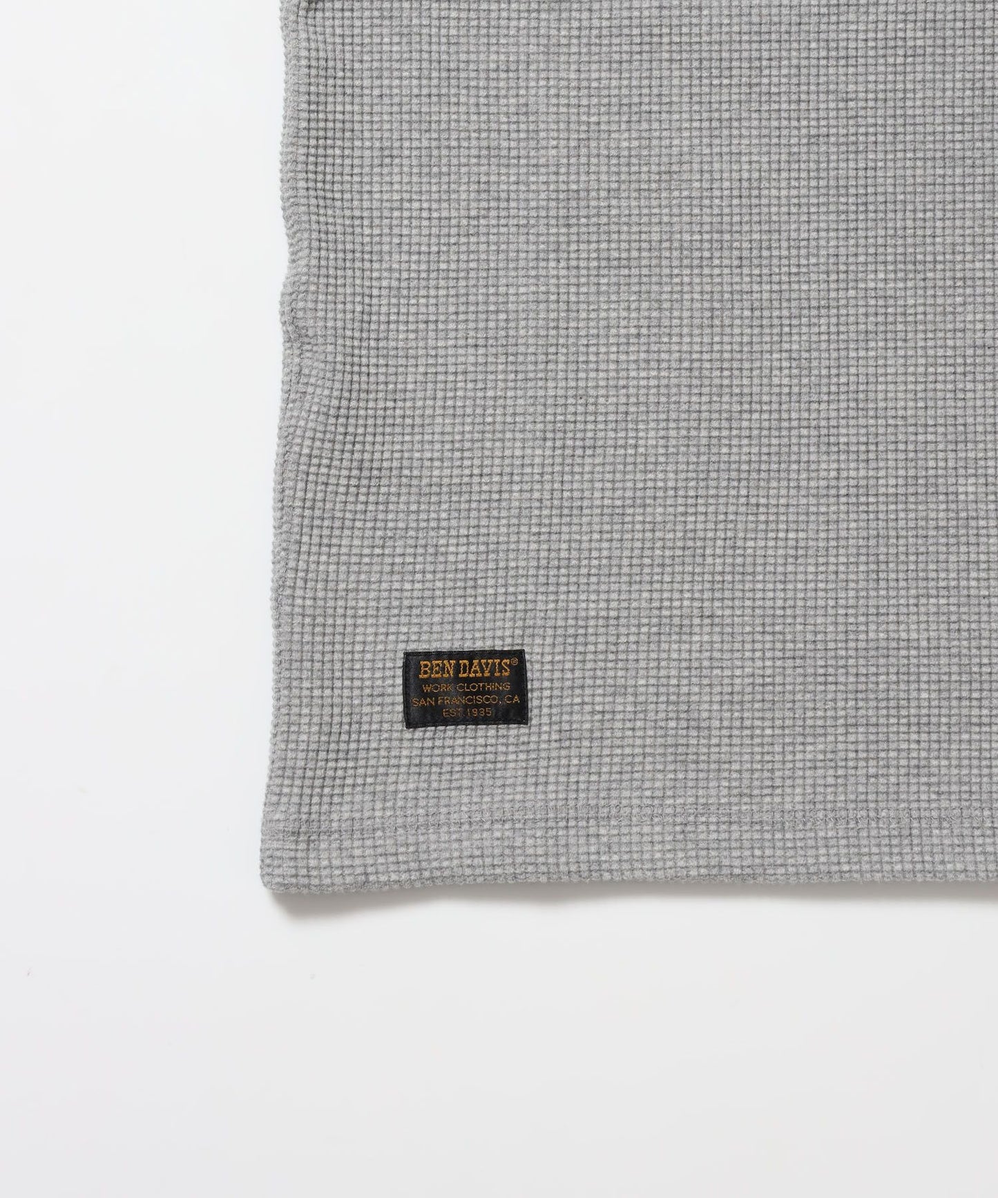 WAFFLE S/S HENLEY / クルーネック ワッフル オーバーサイズ 半袖 レイヤード ライトグレー