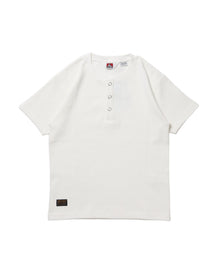 WAFFLE S/S HENLEY / クルーネック ワッフル オーバーサイズ 半袖 レイヤード ホワイト