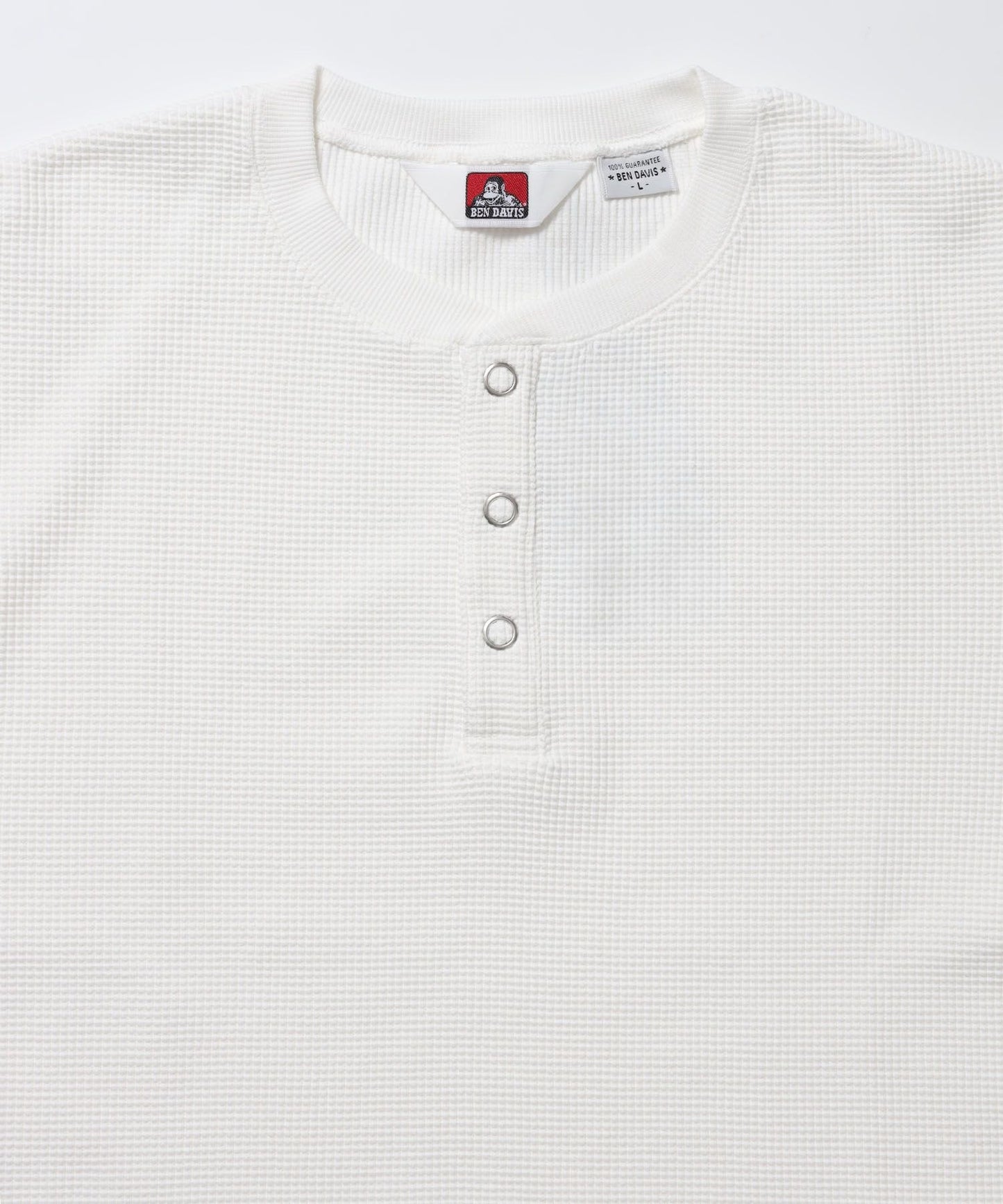 WAFFLE S/S HENLEY / クルーネック ワッフル オーバーサイズ 半袖 レイヤード ホワイト
