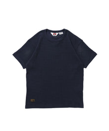 WAFFLE S/S CREW / クルーネック ワッフル オーバーサイズ 半袖 レイヤード ネイビー