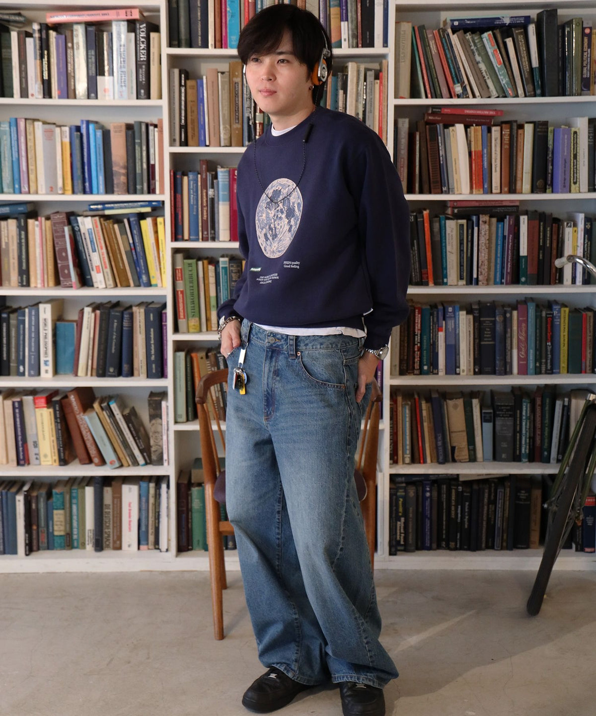 モデル：H178 Size:M　ダークネイビー　地球柄
