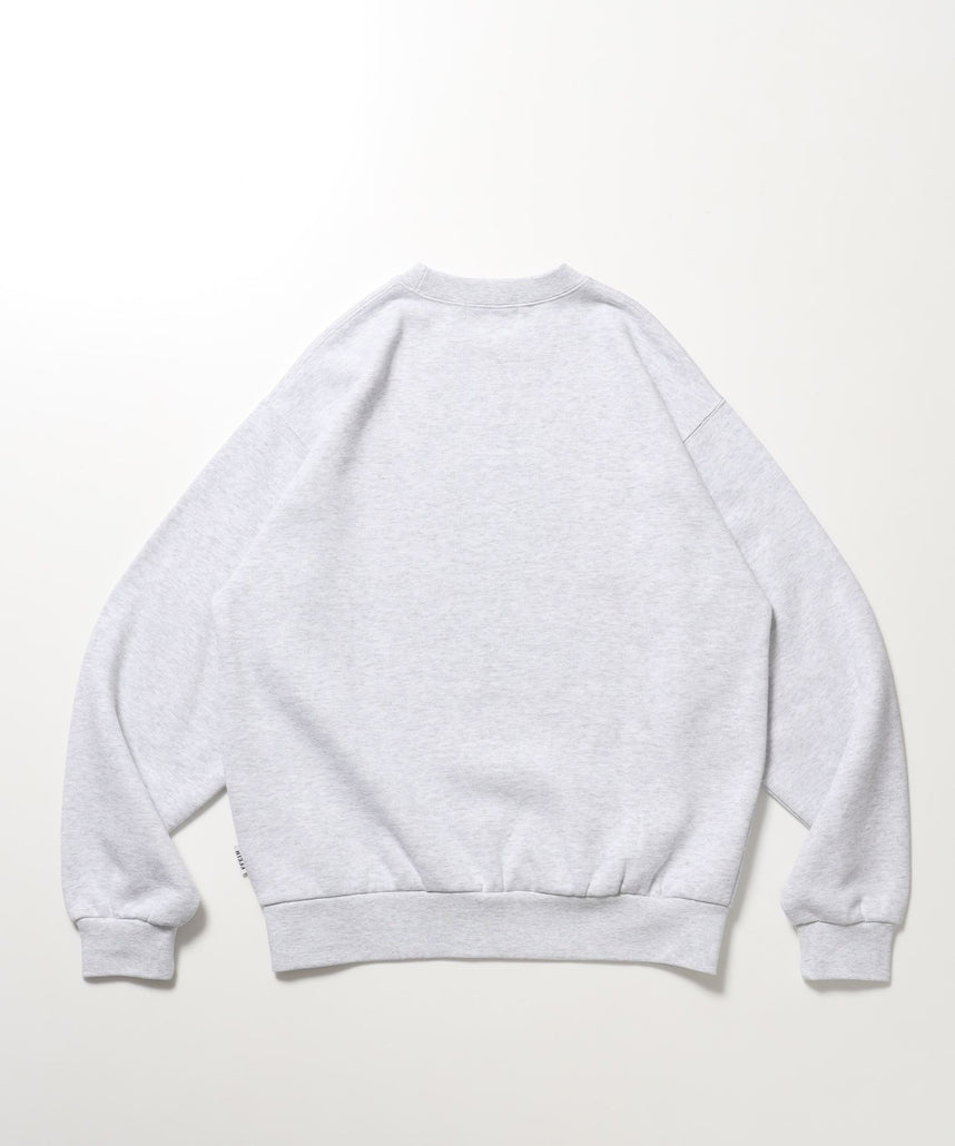エンブレム刺繍カレッジロゴスウェット / 裏起毛 クルーネック スパンフライス トレンド ストリート ユニセックス