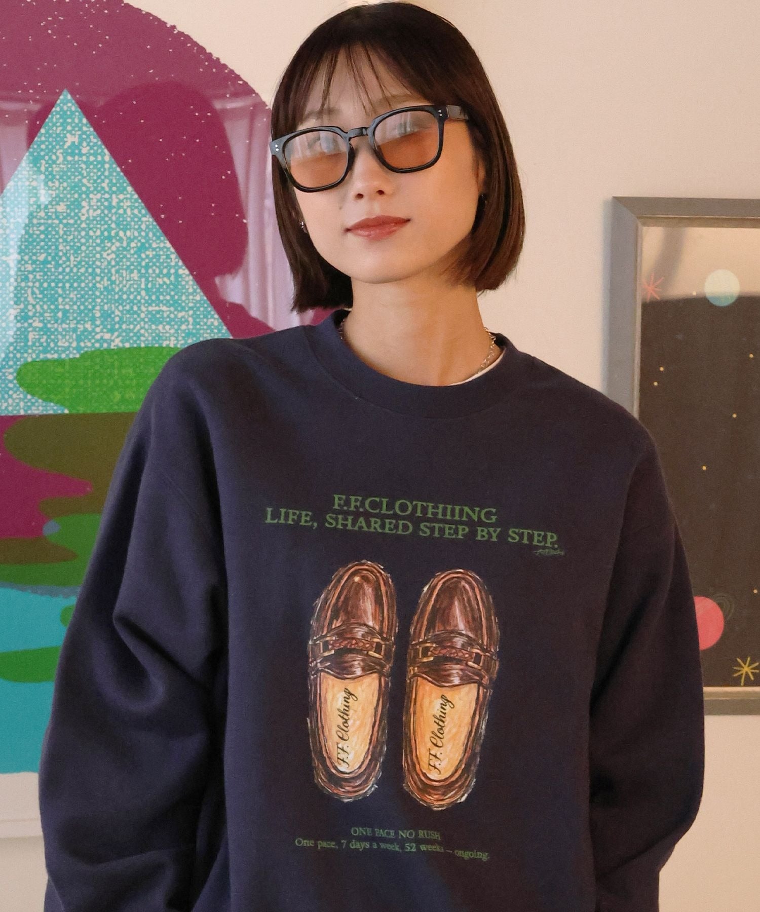 モデル：H163 Size:Sダークネイビー　ローファー柄