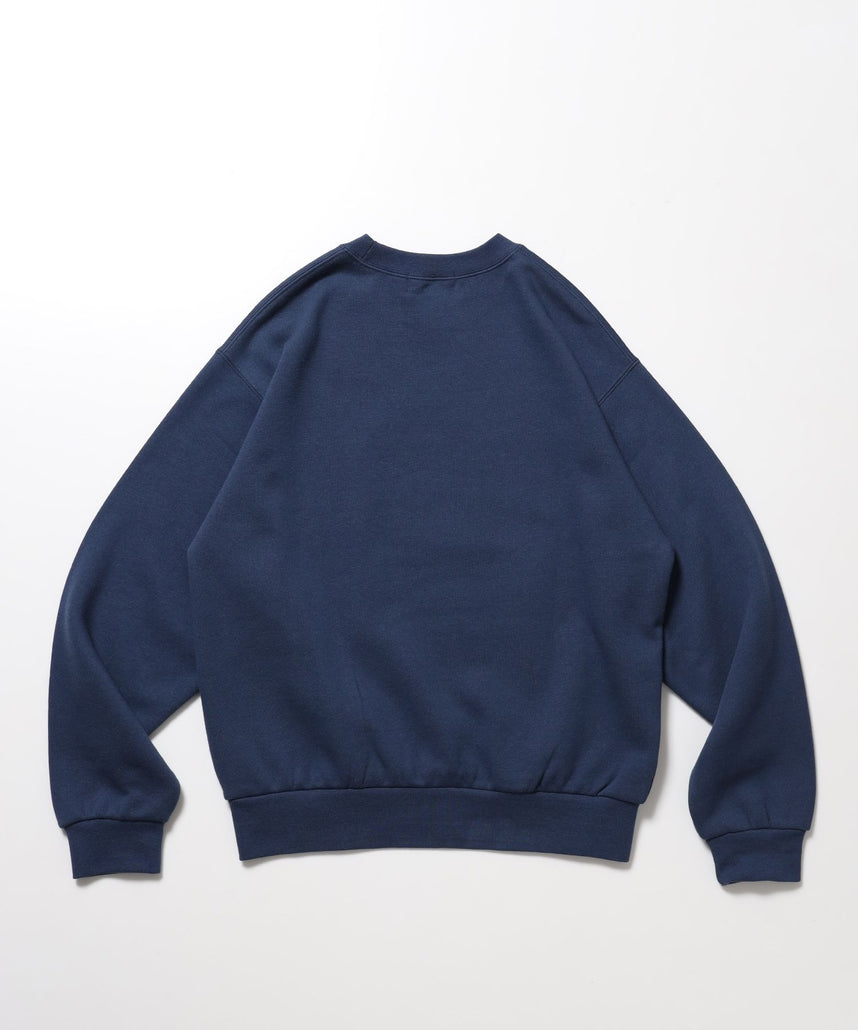 エンブレム刺繍カレッジロゴスウェット / 裏起毛 クルーネック スパンフライス トレンド ストリート ユニセックス