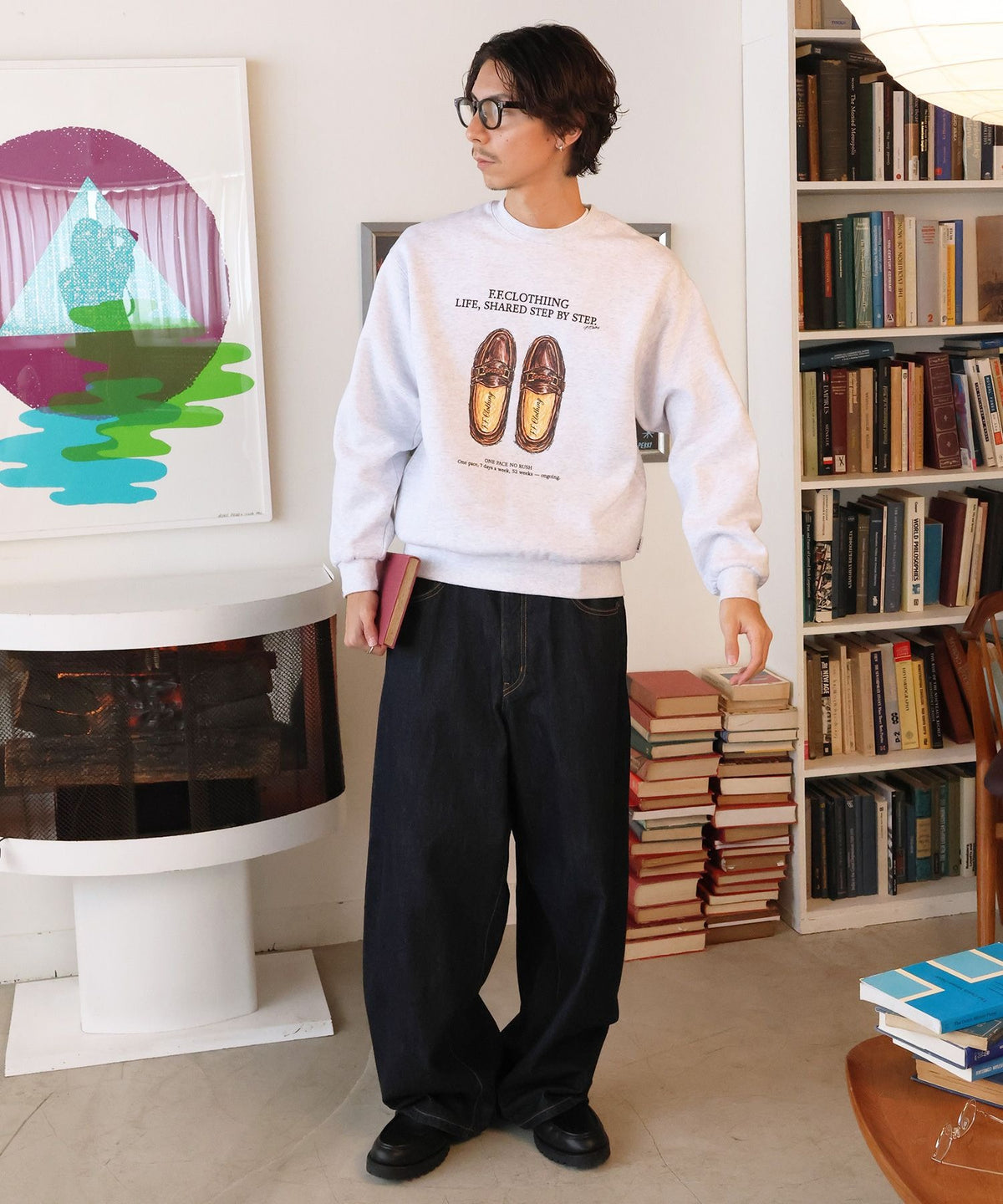 モデル：H178 Size:L　アッシュグレー　ローファー柄
