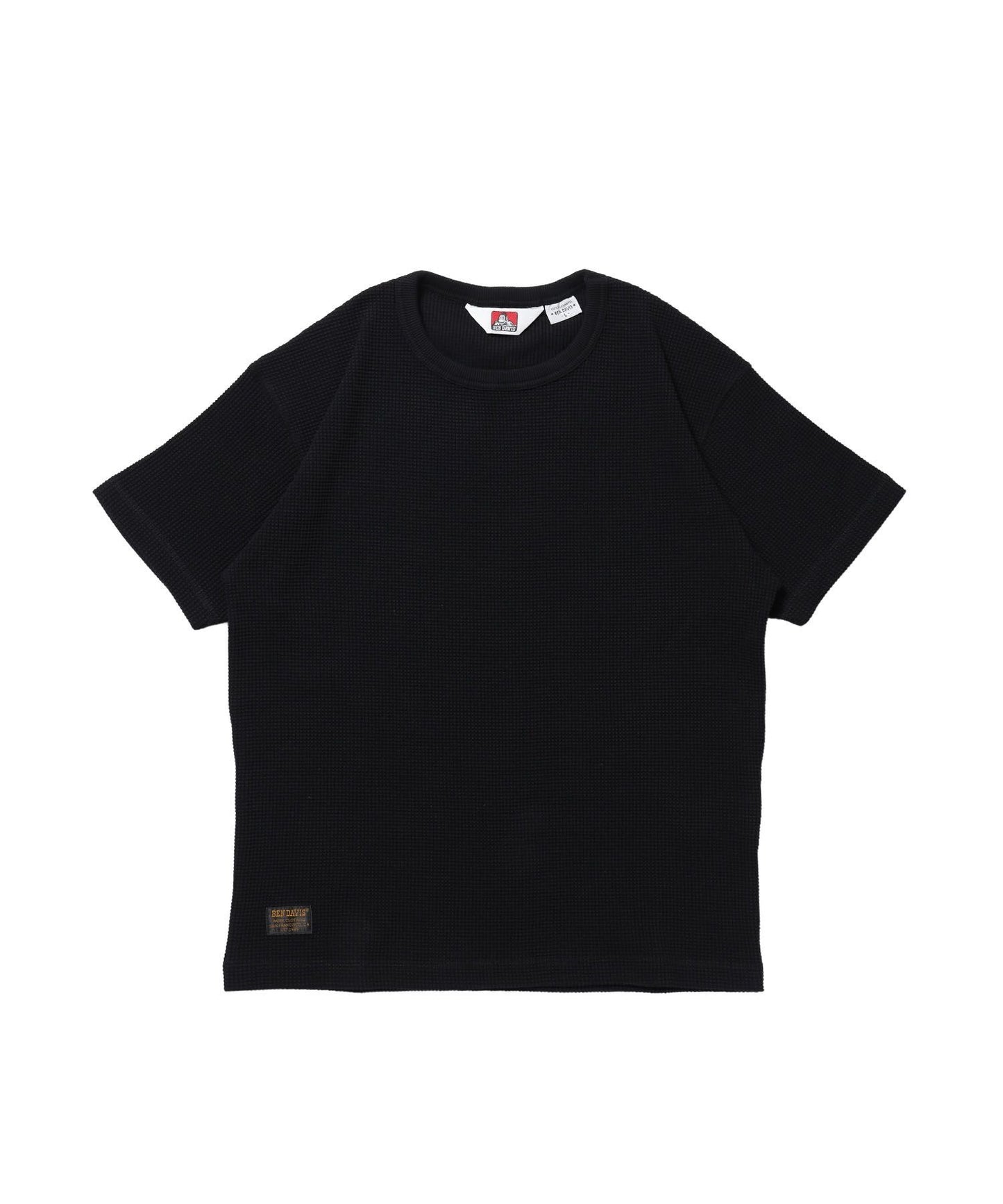 【BEN DAVIS（ベンデイビス）】WAFFLE S/S CREW / クルーネック ワッフル オーバーサイズ 半袖 レイヤード ブラック