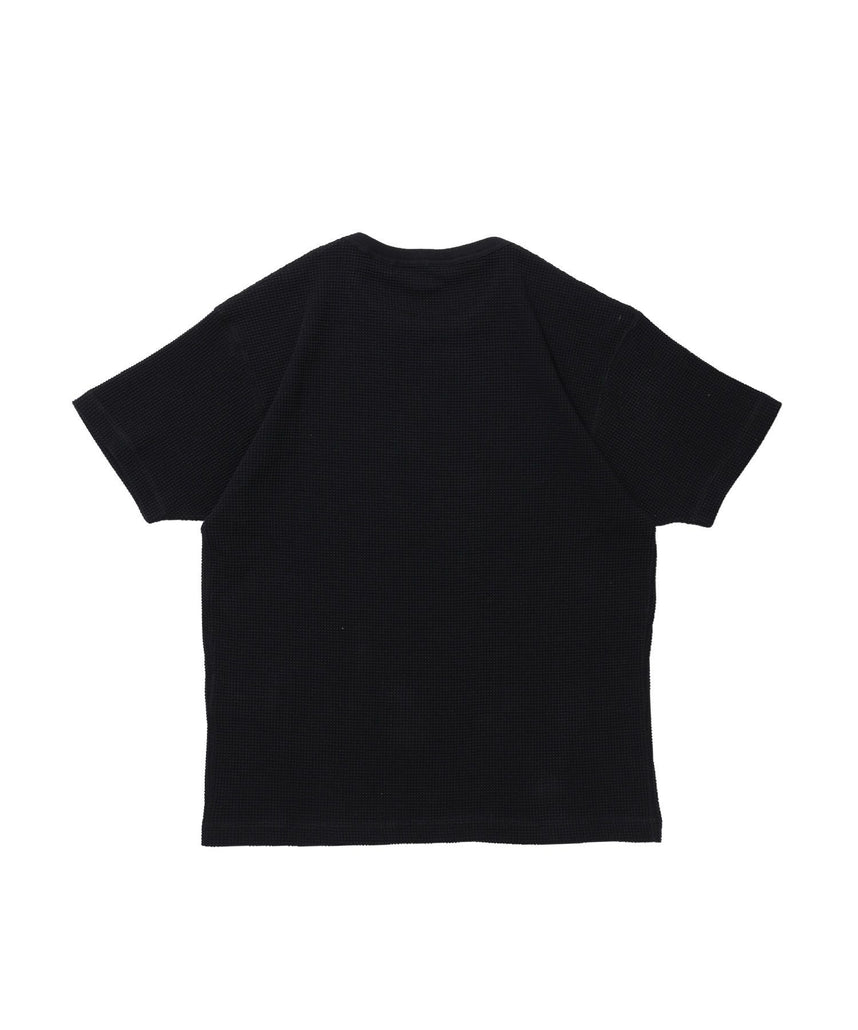 WAFFLE S/S CREW / クルーネック ワッフル オーバーサイズ 半袖 レイヤード ブラック